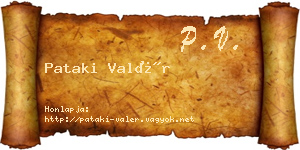 Pataki Valér névjegykártya